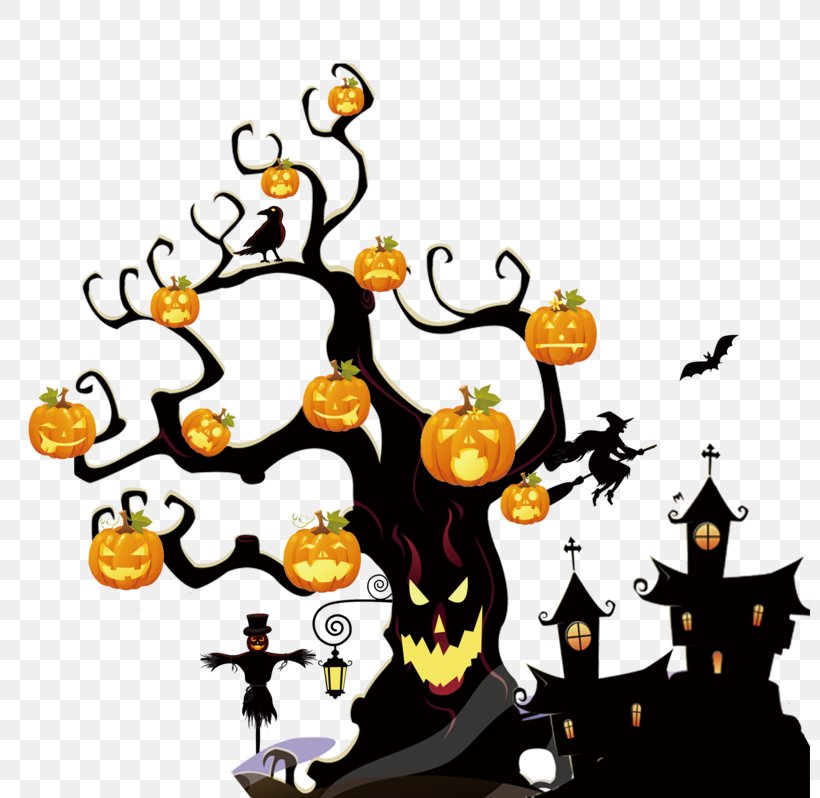 The Halloween Tree Jack-o'-lantern Portable Network Graphics Image, PNG, 800x798px, Halloween, Cartoon, Ghost, Halloween Tree, Haunted House Download Free