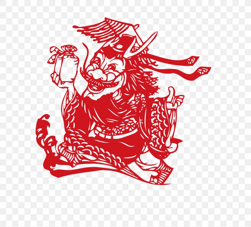 Chinese Zodiac Papercutting Dragon Ox, PNG, 729x741px, Chinese Zodiac, Art, Black And White, Chinese Dragon, Chinese Paper Cutting Download Free