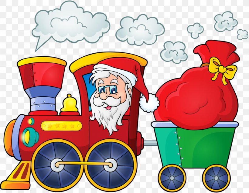 Train Santa Claus Christmas Illustration, PNG, 1024x796px, Train, Cartoon, Christmas, Christmas Decoration, Christmas Ornament Download Free