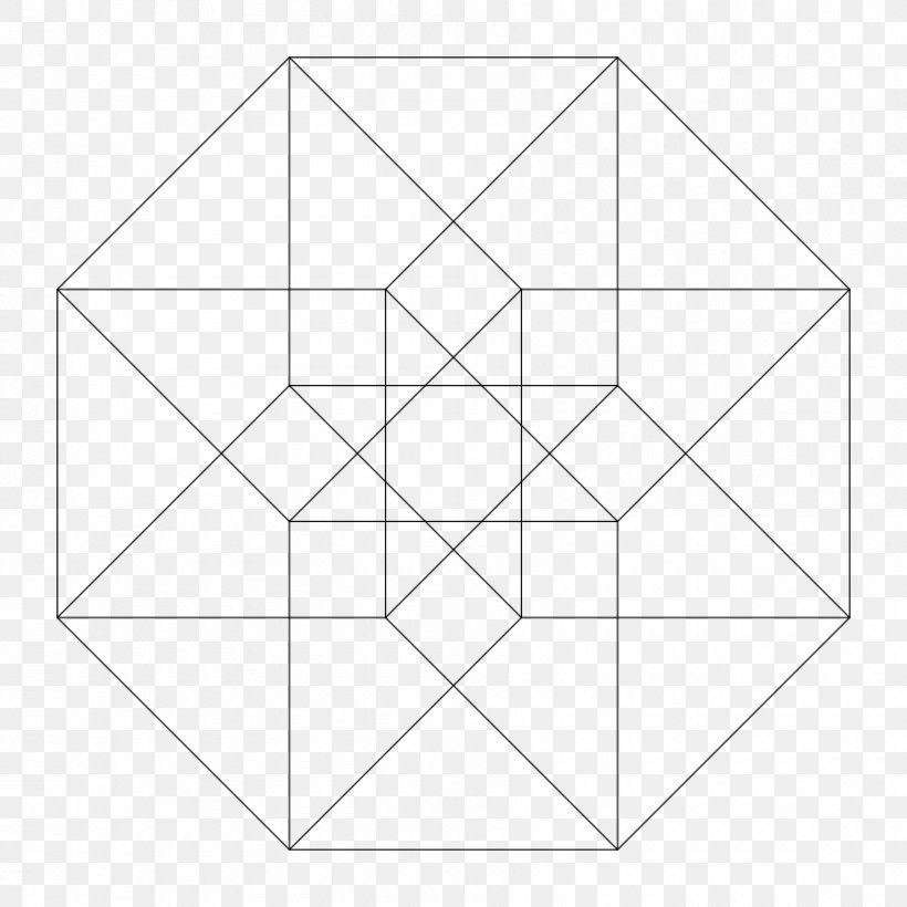 Tesseract Hypercube Geometry Square Clip Art, PNG, 900x900px, Tesseract, Area, Black And White, Cube, Diagram Download Free