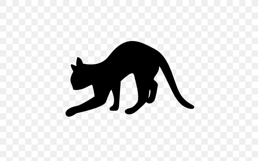 Black Cat Silhouette, PNG, 512x512px, Cat, Black, Black And White, Black Cat, Carnivoran Download Free