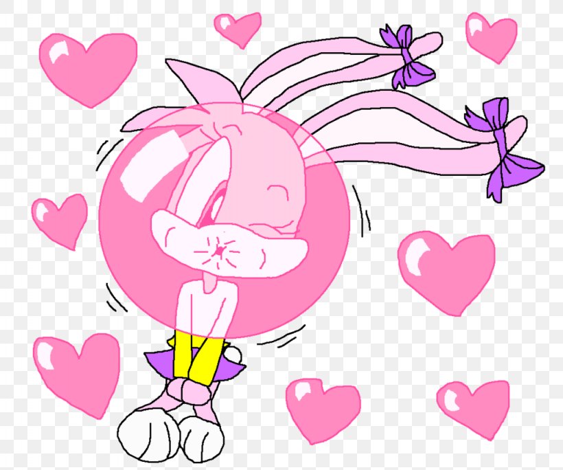 Bubble Gum Babs Bunny Drawing Cartoon, PNG, 1024x855px, Watercolor, Cartoon, Flower, Frame, Heart Download Free
