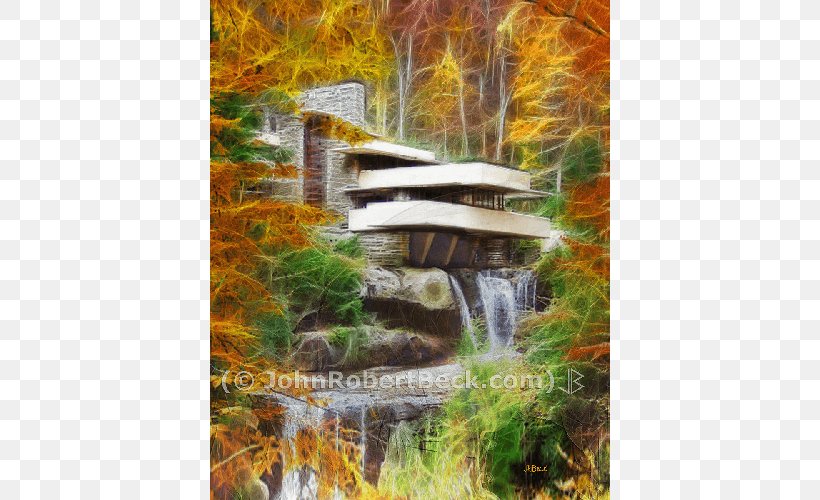 Fallingwater Waterfall Laura Gale House Watercolor Painting, PNG, 500x500px, Fallingwater, Art, Artist, Autumn, Canvas Print Download Free