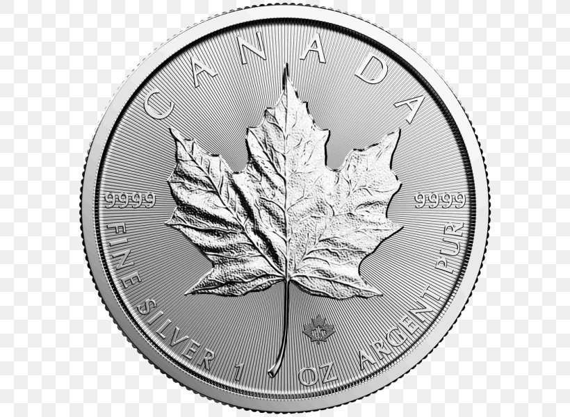 Canada Canadian Silver Maple Leaf Canadian Gold Maple Leaf Bullion Coin, PNG, 600x600px, Canada, Black And White, Bullion, Bullion Coin, Canadian Gold Maple Leaf Download Free