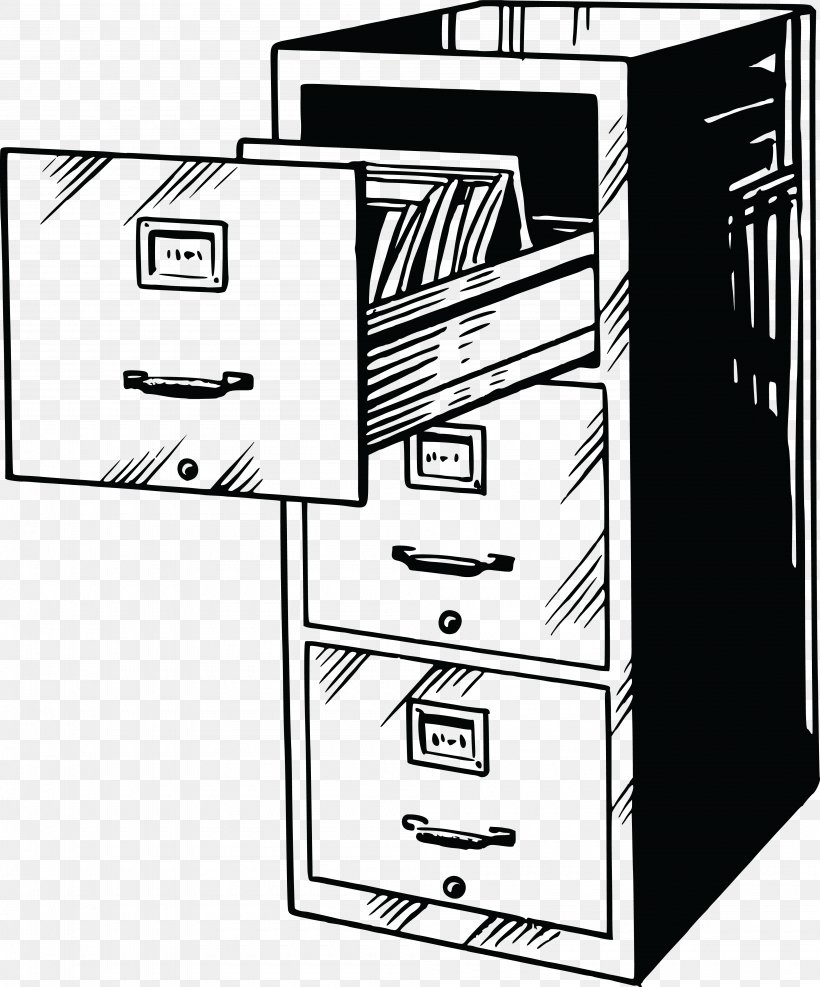 File Cabinets Cabinetry File Folders Clip Art, PNG, 4000x4817px, File Cabinets, Black, Black And White, Cabinetry, Countertop Download Free