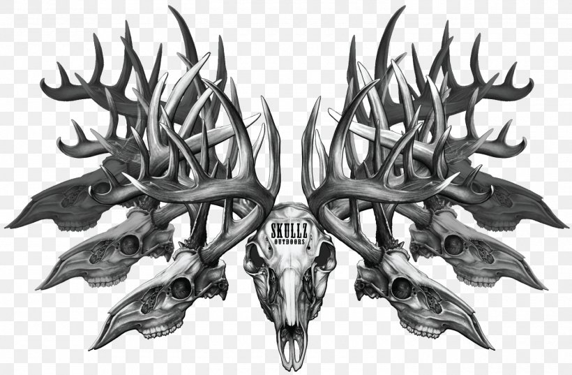 Long-sleeved T-shirt Deer Antler, PNG, 1500x983px, Tshirt, Antler, Black And White, Deer, Horn Download Free