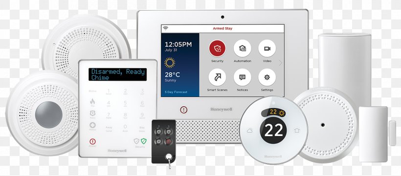 Security Alarms & Systems Home Security Alarm Device Honeywell, PNG, 1300x573px, Security Alarms Systems, Adt Security Services, Alarm Device, Alarm Monitoring Center, Communication Download Free