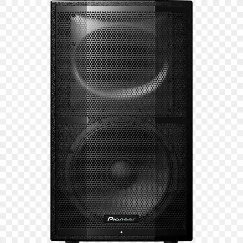 Powered Speakers Full-range Speaker Loudspeaker Public Address Systems Pioneer DJ, PNG, 1000x1000px, Powered Speakers, Audio, Audio Equipment, Bass Reflex, Black And White Download Free