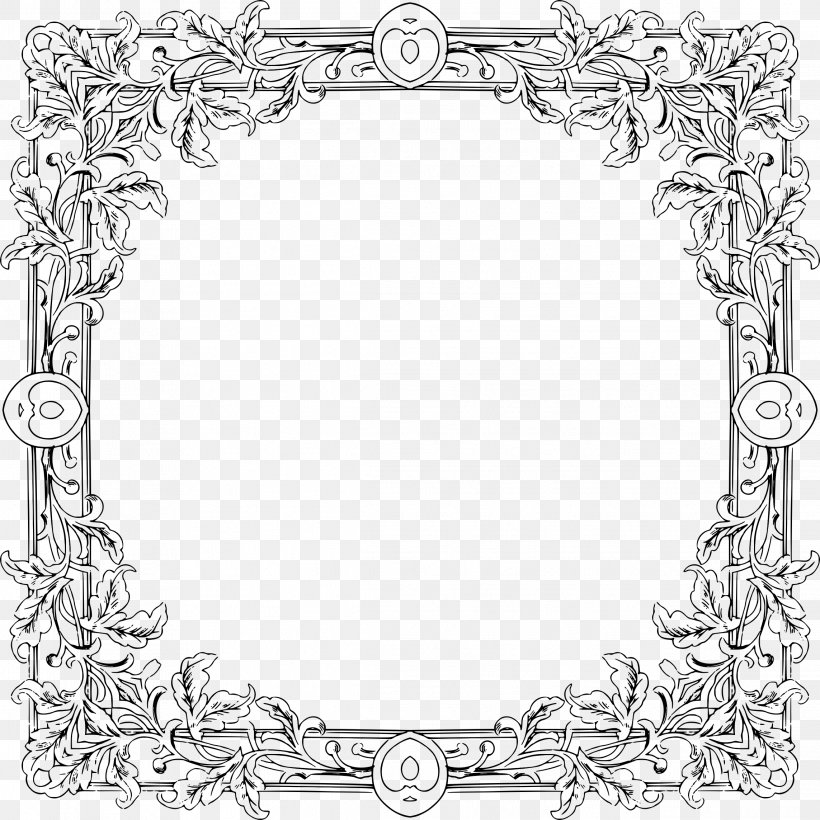Picture Frames Royalty-free Clip Art, PNG, 2286x2286px, Picture Frames, Area, Black And White, Body Jewelry, Border Download Free