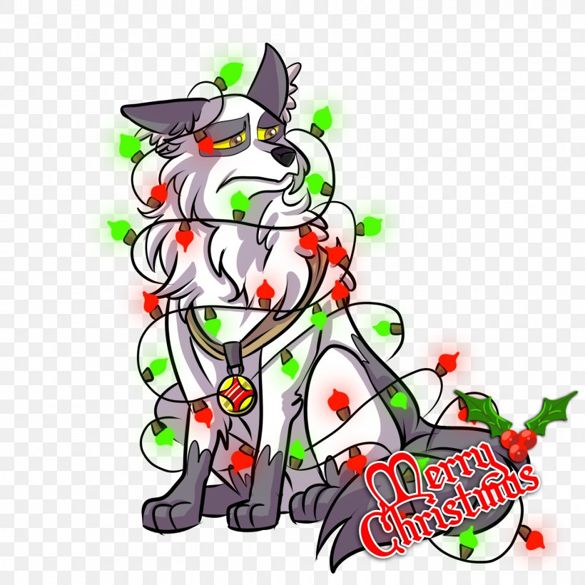 Christmas Tree Cat Dog Clip Art, PNG, 1500x1500px, Christmas Tree, Art, Canidae, Carnivoran, Cartoon Download Free
