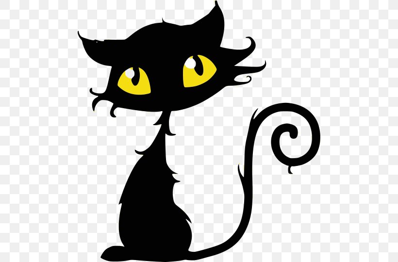 Halloween Silhouette Cat, PNG, 500x540px, Cat, Black Cat, Blackandwhite, Cartoon, Drawing Download Free