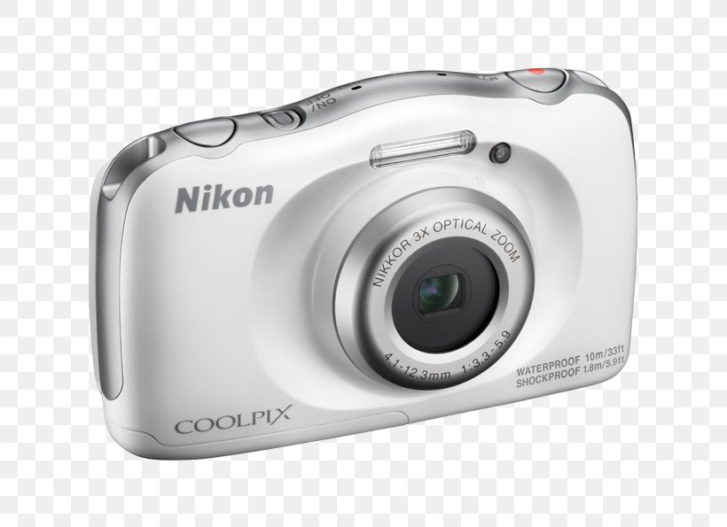Nikon Coolpix S33 13.2 MP Compact Digital Camera, PNG, 700x595px, Nikon Coolpix W100, Active Pixel Sensor, Camera, Camera Lens, Cameras Optics Download Free