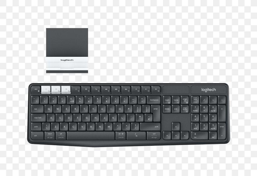 Computer Keyboard Wireless Keyboard Computer Mouse Logitech, PNG, 652x560px, Computer Keyboard, Bluetooth, Computer, Computer Component, Computer Mouse Download Free