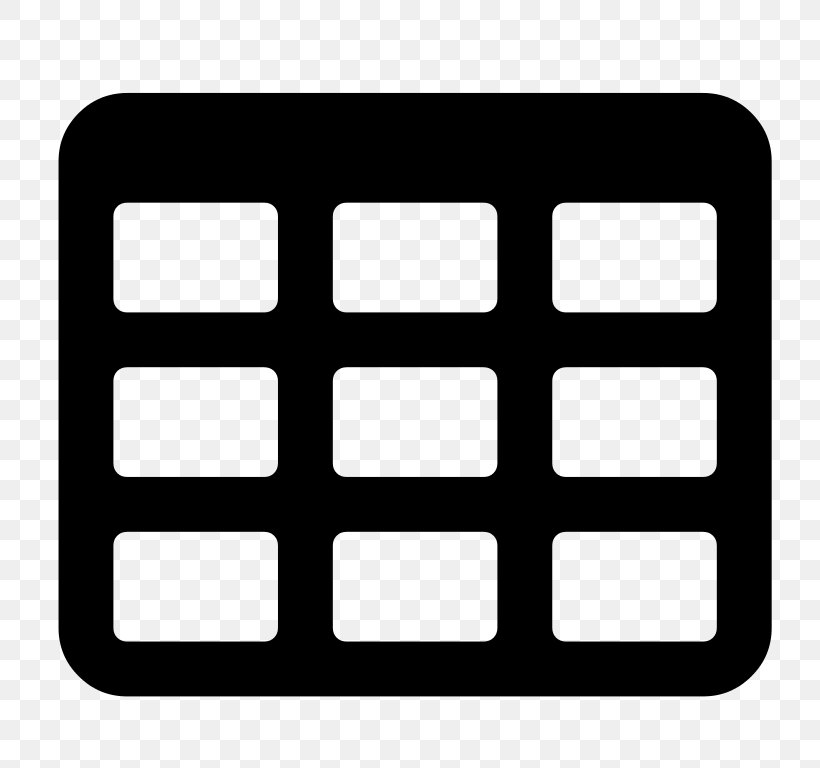 Table Font Awesome Spreadsheet Font, PNG, 768x768px, Table, Area, Black And White, Button, Database Download Free