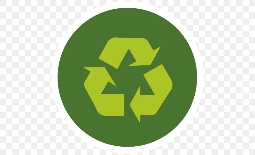 Recycling Symbol Rubbish Bins & Waste Paper Baskets Waste Management, PNG, 500x500px, Recycling Symbol, Decal, Grass, Green, Green Dot Download Free