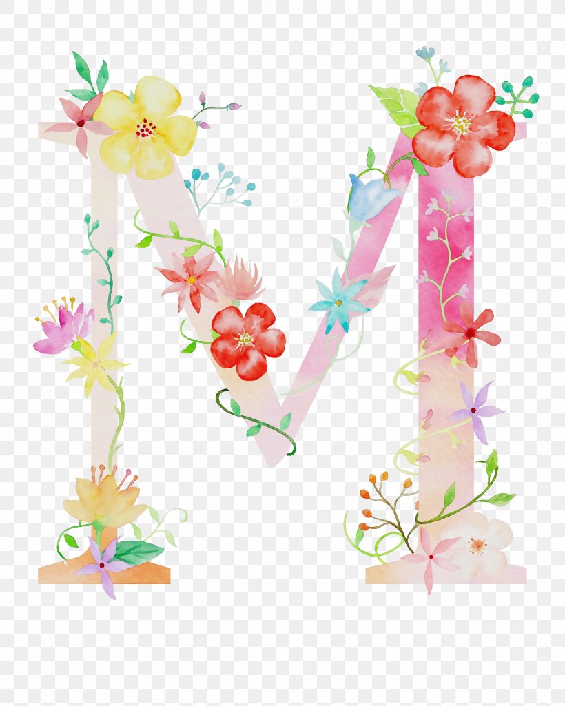 Watercolor Flower Background, PNG, 2400x3000px, Watercolor, Alphabet, Branch, Cursive, Decorative Arts Download Free