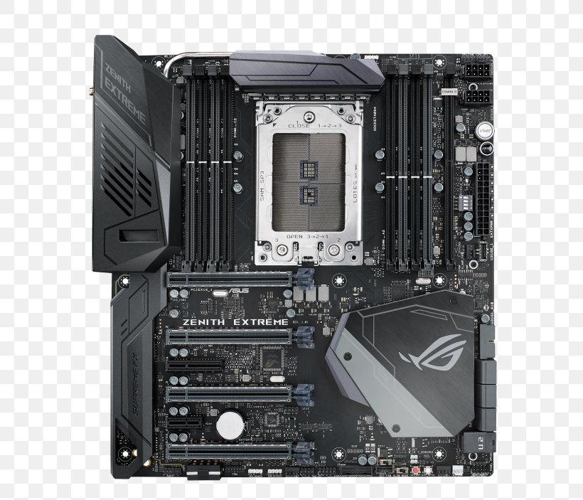 ASUS ROG ZENITH EXTREME, PNG, 696x703px, Socket Tr4, Advanced Micro Devices, Atx, Central Processing Unit, Chipset Download Free