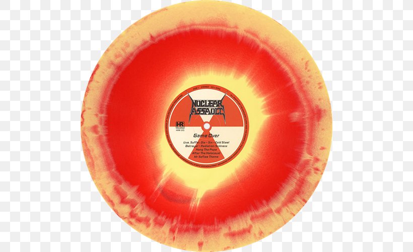 Game Over Nuclear Assault Phonograph Record Thrash Metal Dream Death, PNG, 500x500px, Game Over, Journey Into Mystery, Orange, Phonograph Record, Single Download Free