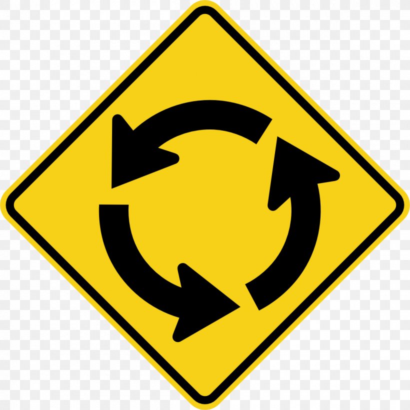 Intersection Traffic Sign Traffic Circle Clip Art, PNG, 1200x1200px, Intersection, Area, Highway, Roundabout, Sign Download Free