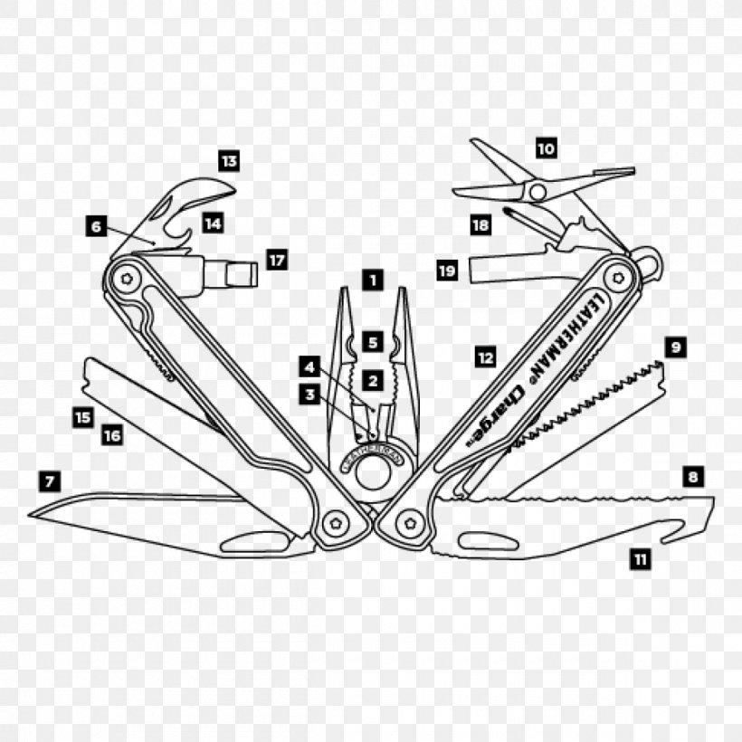 Multi-function Tools & Knives Leatherman Knife Stainless Steel, PNG, 1200x1200px, Multifunction Tools Knives, Area, Auto Part, Black And White, Blade Download Free
