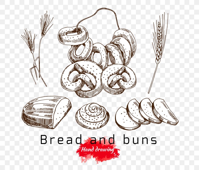 Bagel Bread Mantou Drawing, PNG, 700x700px, Bagel, Bread, Bun, Drawing, Food Download Free