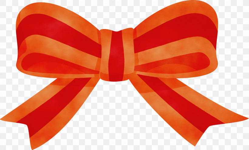 Bow Tie, PNG, 3000x1818px, Decoration Ribbon, Bow Tie, Cute Ribbon, Orange, Paint Download Free