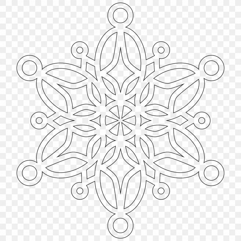 Snowflake Mandala Coloring Book, PNG, 1600x1600px, Snowflake, Adult, Artwork, Black And White, Book Download Free