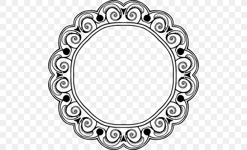 Picture Frames Clip Art, PNG, 500x500px, Picture Frames, Black And White, Body Jewelry, Line Art, Monochrome Download Free