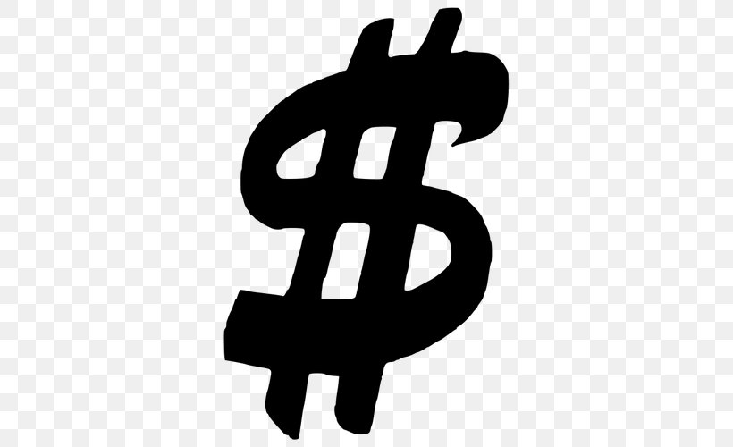 Dollar Sign Money Clip Art, PNG, 500x500px, Dollar Sign, Black And White, Currency, Currency Symbol, Dollar Download Free