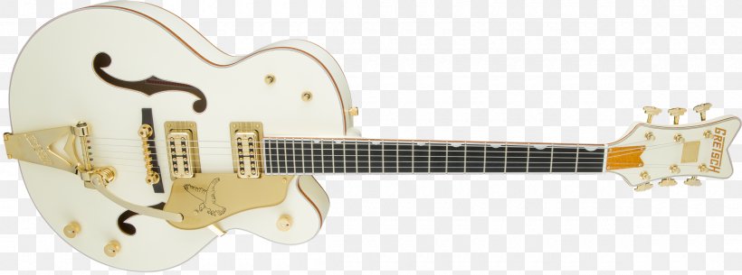 Gretsch White Falcon Musical Instruments Electric Guitar, PNG, 2400x893px, Watercolor, Cartoon, Flower, Frame, Heart Download Free