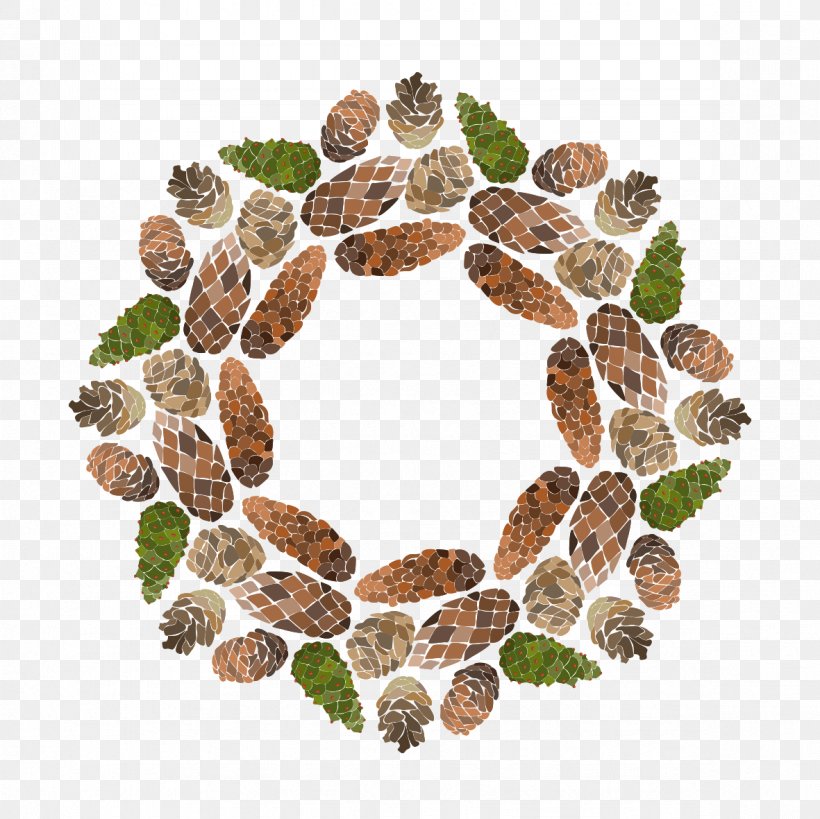 Euclidean Vector Conifer Cone Computer File, PNG, 1181x1181px, Wreath, Ansichtkaart, Bmp File Format, Christmas, Conifer Cone Download Free