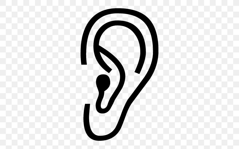 Listening Logo Ear, PNG, 512x512px, Listening, Audiology, Black And White, Brand, Ear Download Free