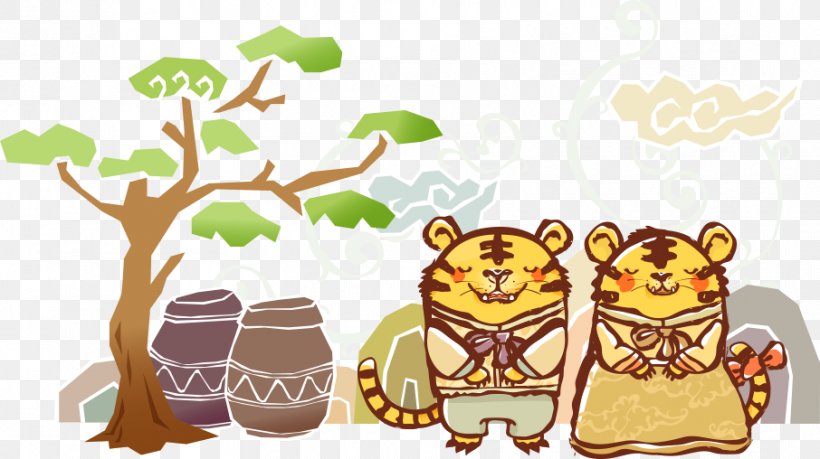 Tiger Cartoon Illustration, PNG, 906x508px, Tiger, Animation, Cartoon, Chinese Zodiac, Food Download Free