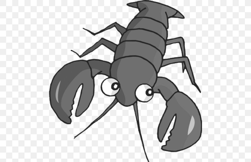 lobster cartoon black and white