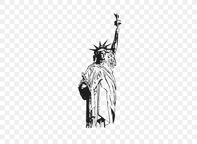 Statue Of Liberty Clip Art, PNG, 600x600px, Statue Of Liberty, Art, Black And White, Costume Design, Drawing Download Free