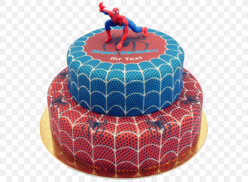 Birthday Cake Sachertorte Spider-Man Cake Decorating, PNG, 592x600px, Birthday Cake, Amazing Spiderman, Baked Goods, Birthday, Cake Download Free