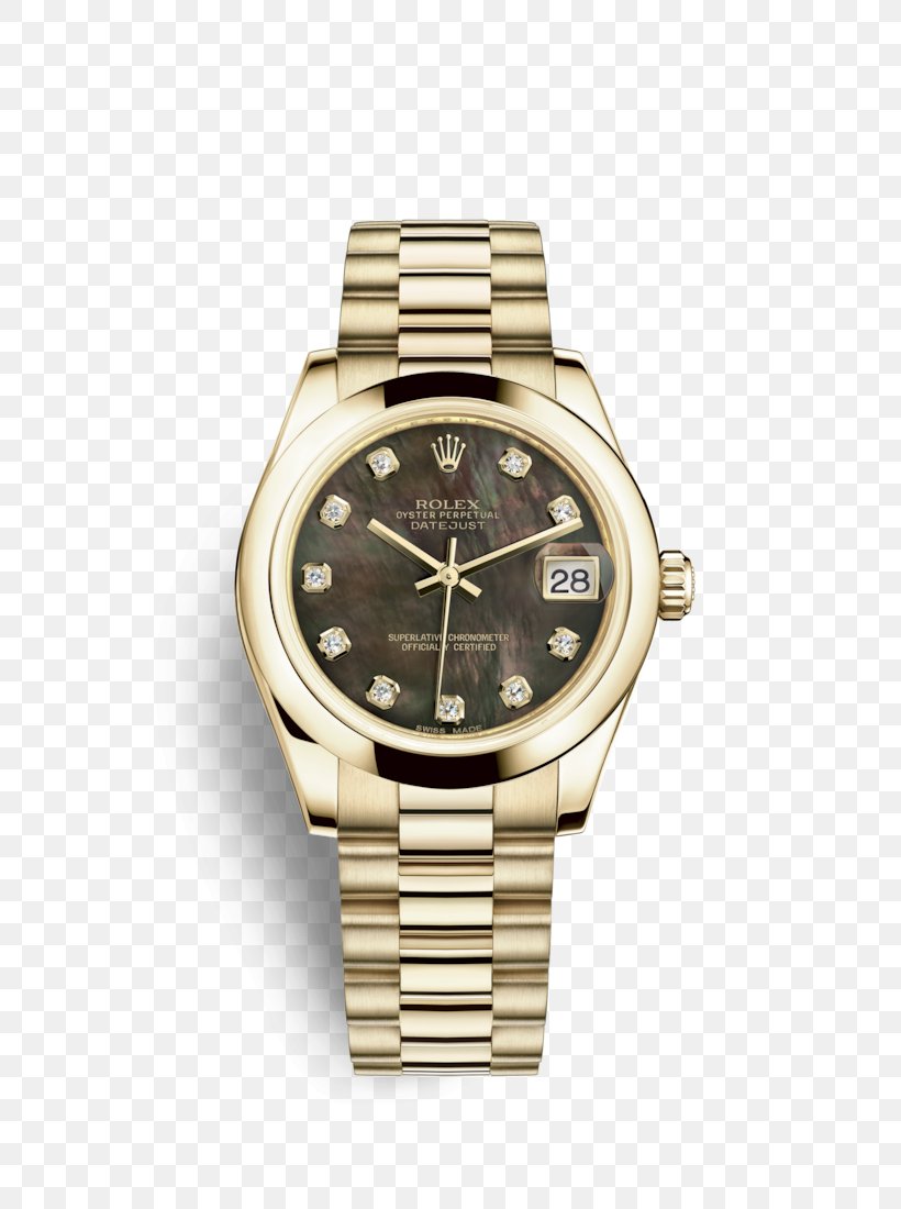 Rolex Datejust Watch Rolex Oyster Diamond, PNG, 720x1100px, Rolex Datejust, Beige, Bracelet, Brown, Colored Gold Download Free
