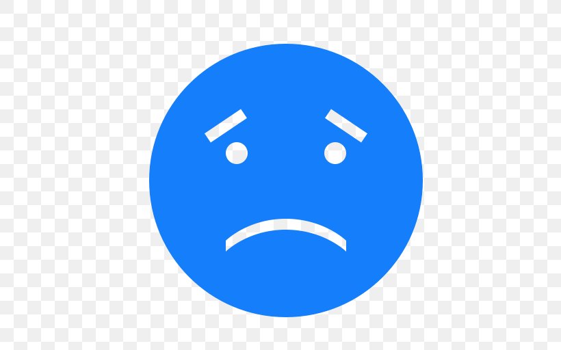 Sadness Emoticon Smiley Face, PNG, 512x512px, Sadness, Area, Blue, Electric Blue, Emoticon Download Free