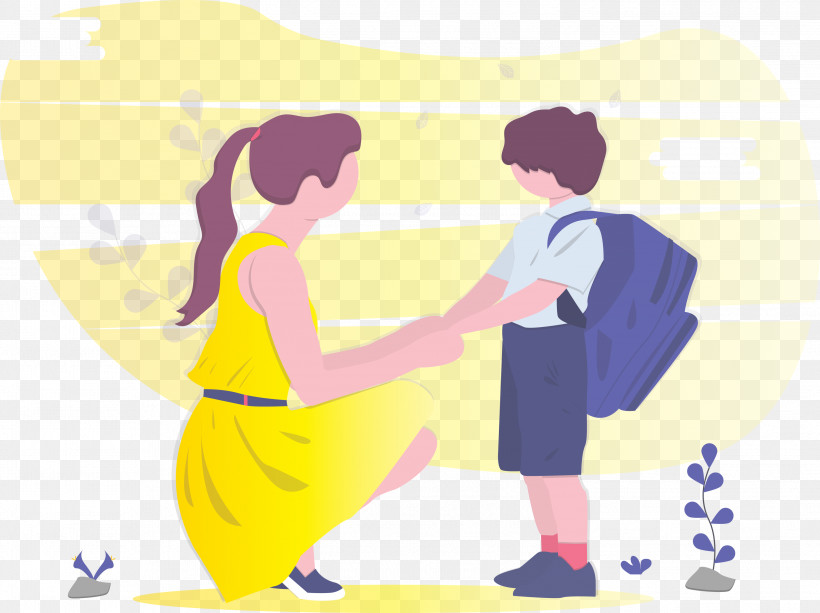 Back To School Mother Boy, PNG, 2999x2244px, Back To School, Boy, Cartoon, Conversation, Gesture Download Free