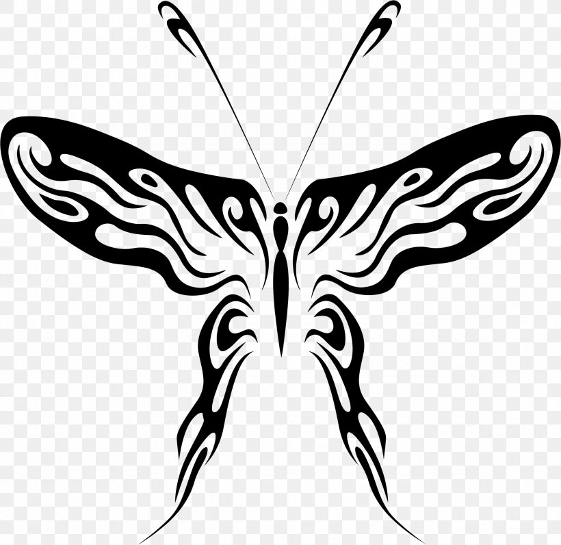 Butterfly Stencil Clip Art, PNG, 2352x2286px, Butterfly, Arthropod, Artwork, Black And White, Brush Footed Butterfly Download Free