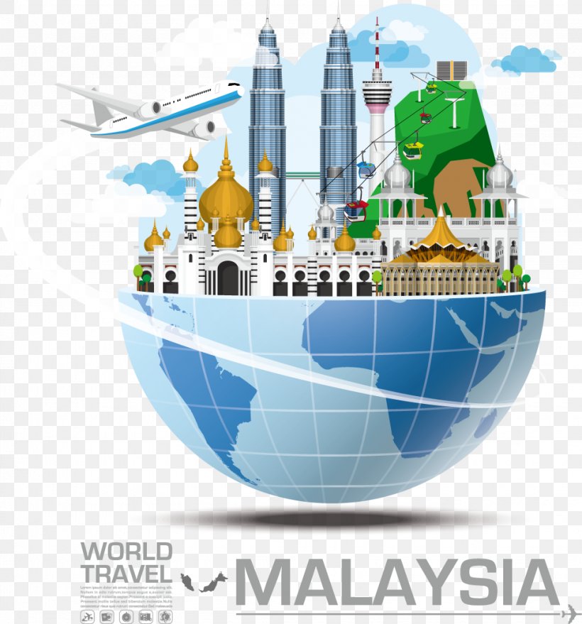 Malaysia Infographic Landmark Travel, PNG, 975x1046px, Malaysia, Building, Globe, Infographic, Landmark Download Free