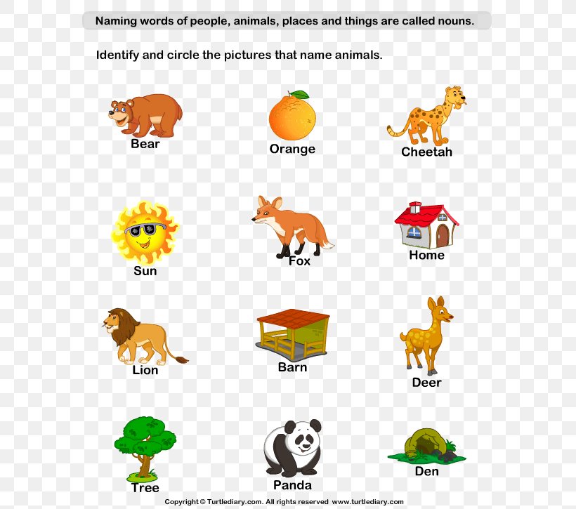 Naming Words: Nouns And Pronouns Kindergarten Worksheet Plural First Grade,  PNG, 595x725px, Kindergarten, Animal Figure, Area,