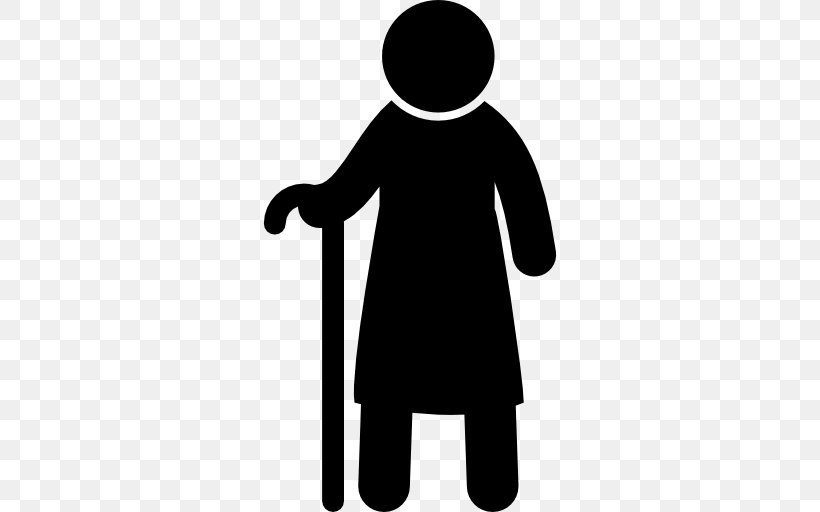 Old Age Walking Stick Clip Art, PNG, 512x512px, Old Age, Black And White, Crutch, Hand, Homo Sapiens Download Free