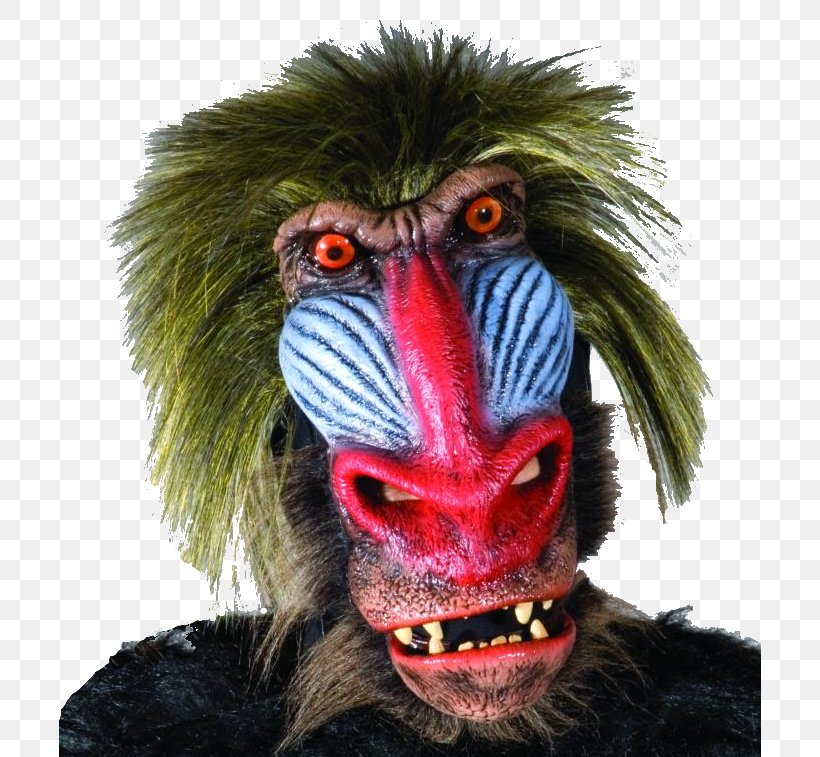 Baboons Latex Mask Halloween Costume Mandrill, PNG, 702x757px, Baboons, Ape, Beak, Blindfold, Clothing Download Free