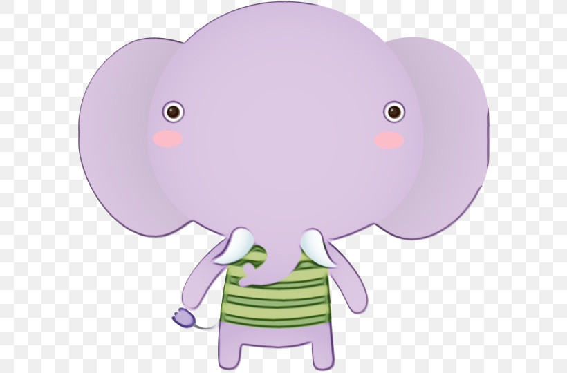 Elephant, PNG, 600x540px, Watercolor, Cartoon, Elephant, Paint, Pink Download Free