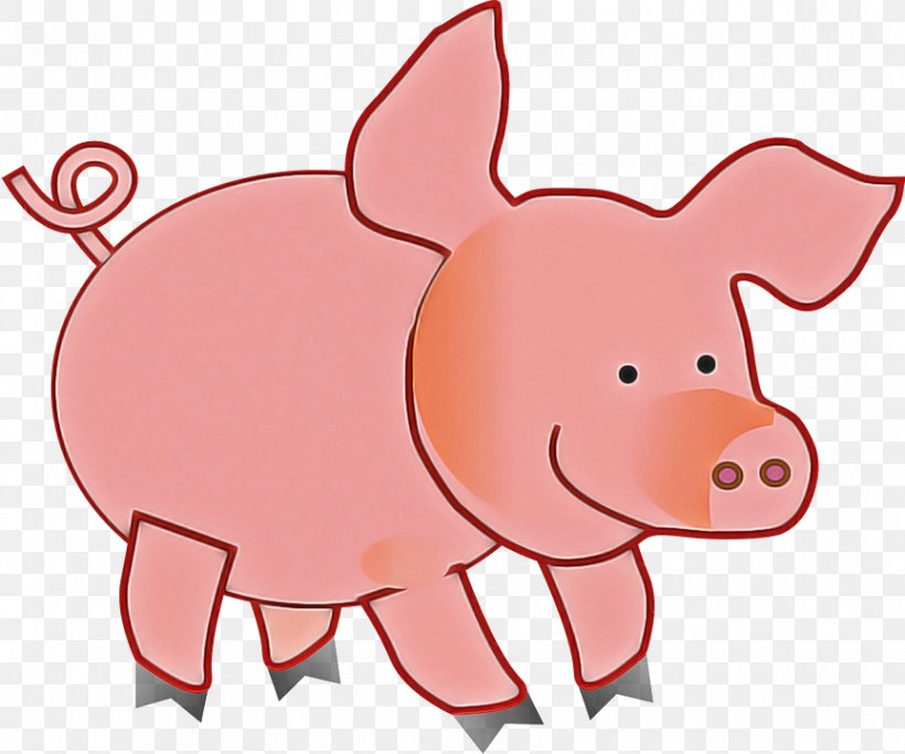 Cartoon Pink Domestic Pig Clip Art Snout, PNG, 864x720px, Cartoon, Domestic Pig, Livestock, Pink, Snout Download Free