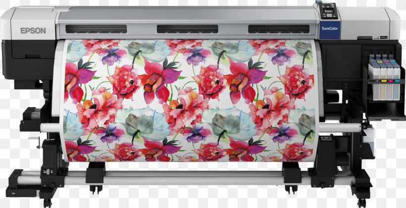 Dye-sublimation Printer Epson SureColor F7200 Printing Wide-format Printer Epson SureColor SC-F7200 (hdK), PNG, 1200x616px, Dyesublimation Printer, Direct To Garment Printing, Epson, Ink, Magenta Download Free