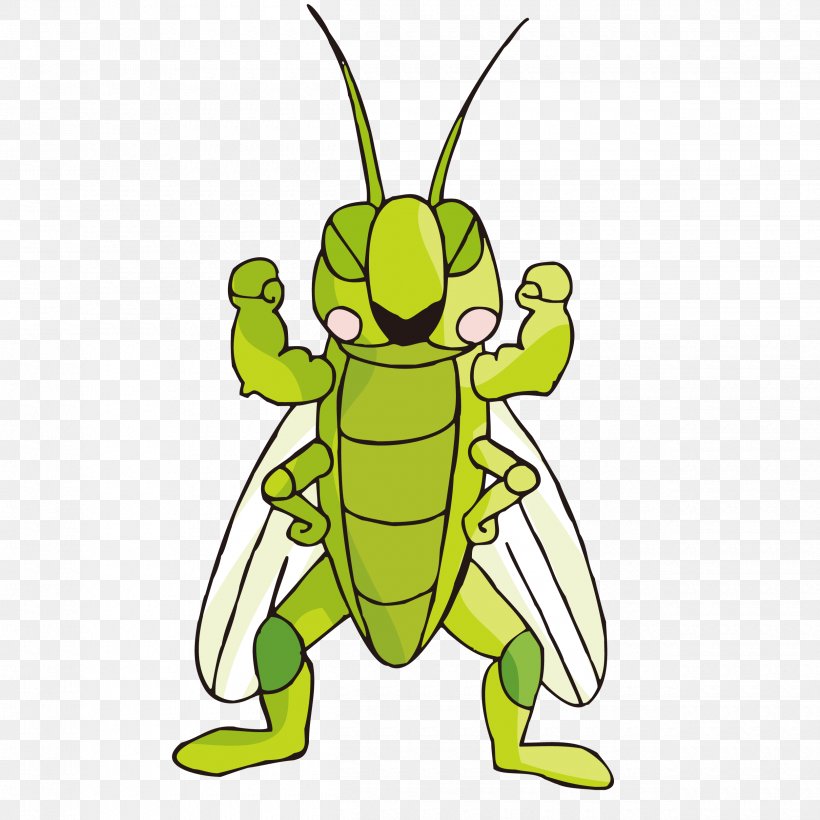 Insect Cartoon Illustration, PNG, 2500x2500px, Insect, Animal, Arthropod, Caelifera, Cartoon Download Free