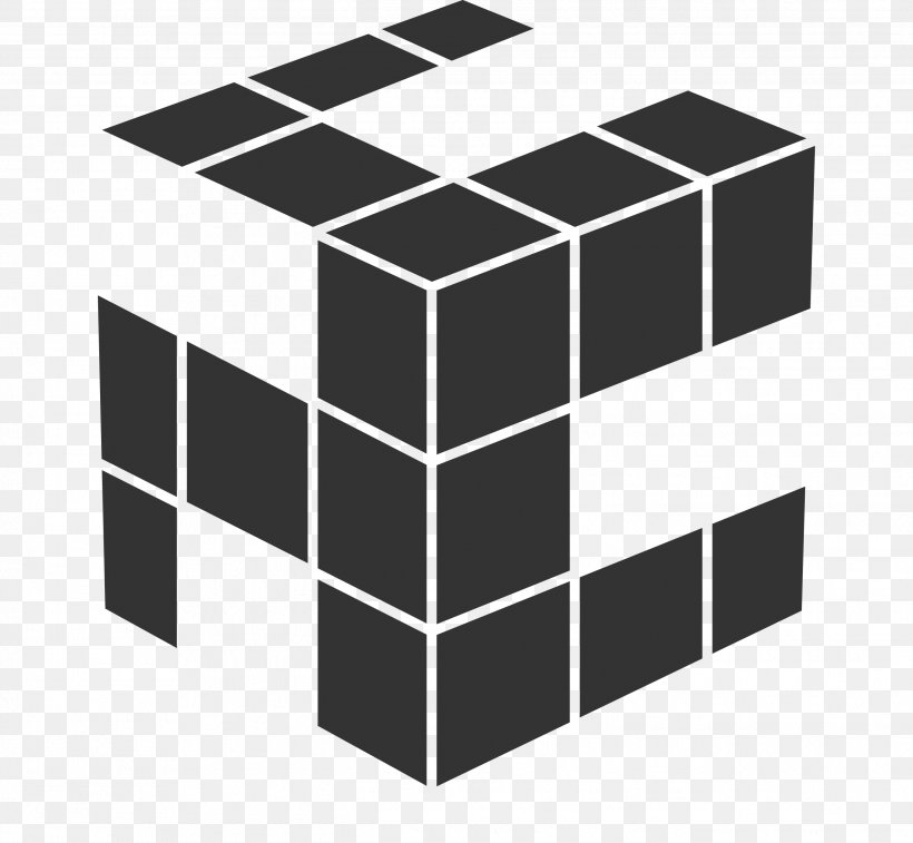 Rubik's Cube Logo Vector Graphics Illustration, PNG, 2642x2440px, Rubiks Cube, Black And White, Brand, Cube, Drawing Download Free