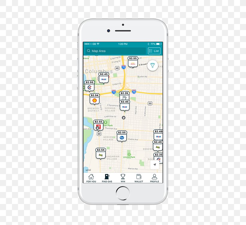 Smartphone GasBuddy Mobile App Mobile Phones Uber, PNG, 447x750px, Smartphone, Area, Carpool, Cellular Network, Communication Device Download Free